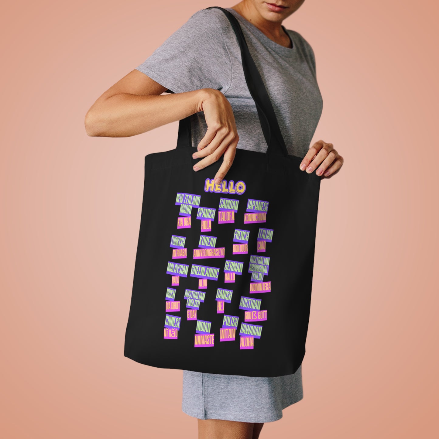 Multilingual Greeting Cotton Tote Bag | Eco-Friendly Shopping Bag, Travel Tote, Gift for Language Lovers, Reusable Grocery Bag, Cute [...]