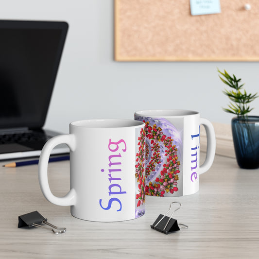 Spring Time Coffee Mug — Ceramic 11oz, Everyday Floral Morning Brew