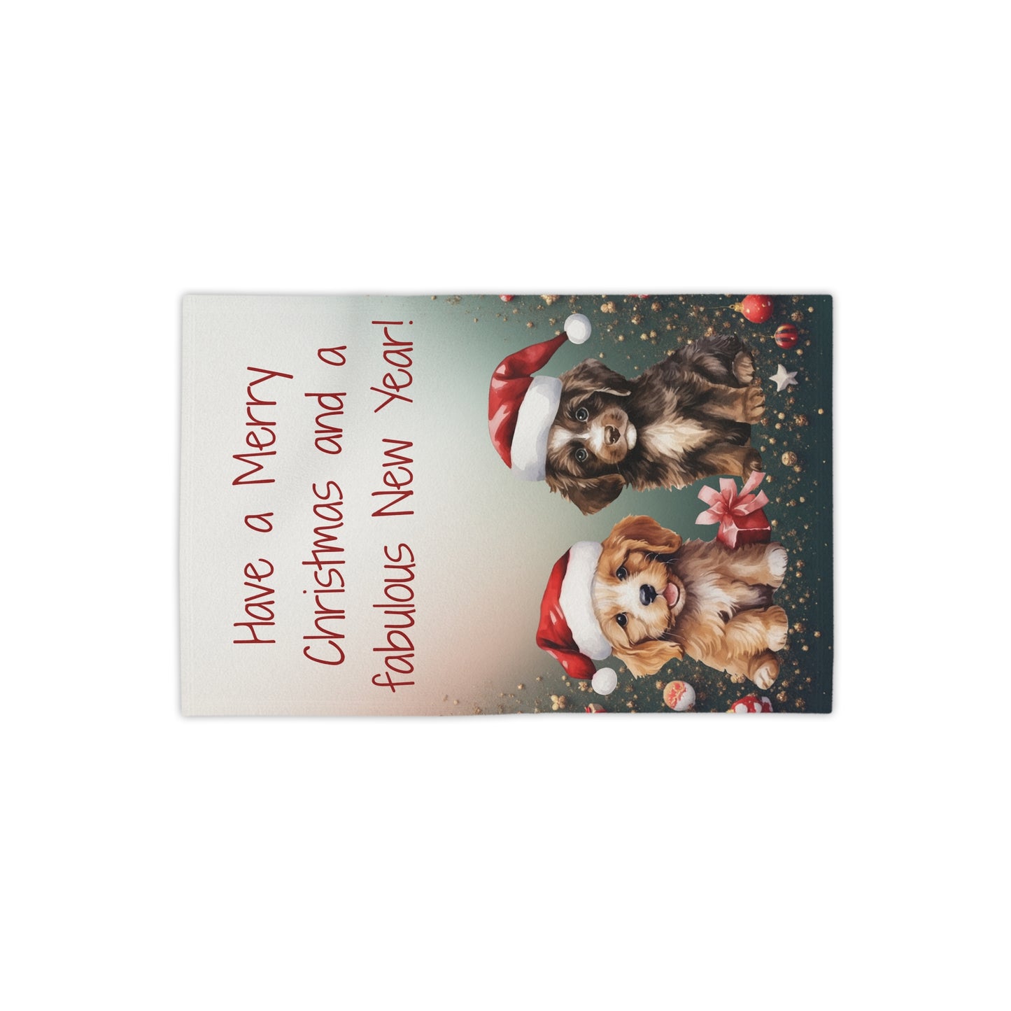 Festive Dog-Themed Beach Towel for Holiday Celebrations