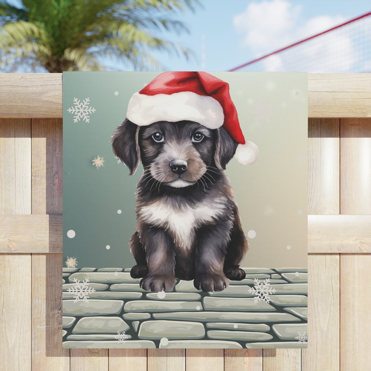 Festive Dog-Themed Beach Towel for Holiday Celebrations