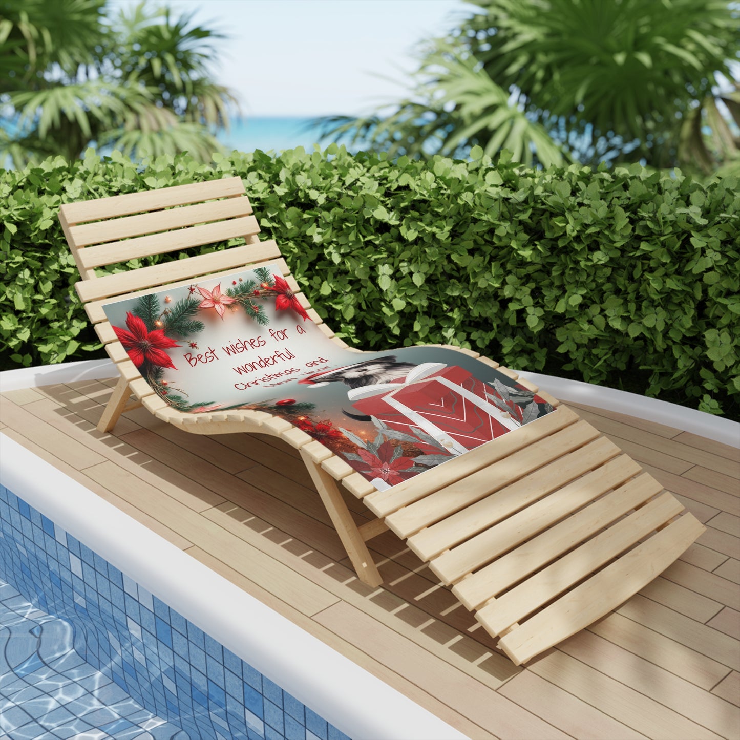 Festive Dog-Themed Beach Towel for Holiday Celebrations