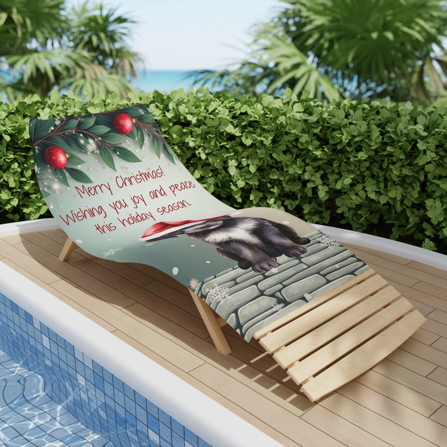 Festive Dog-Themed Beach Towel for Holiday Celebrations