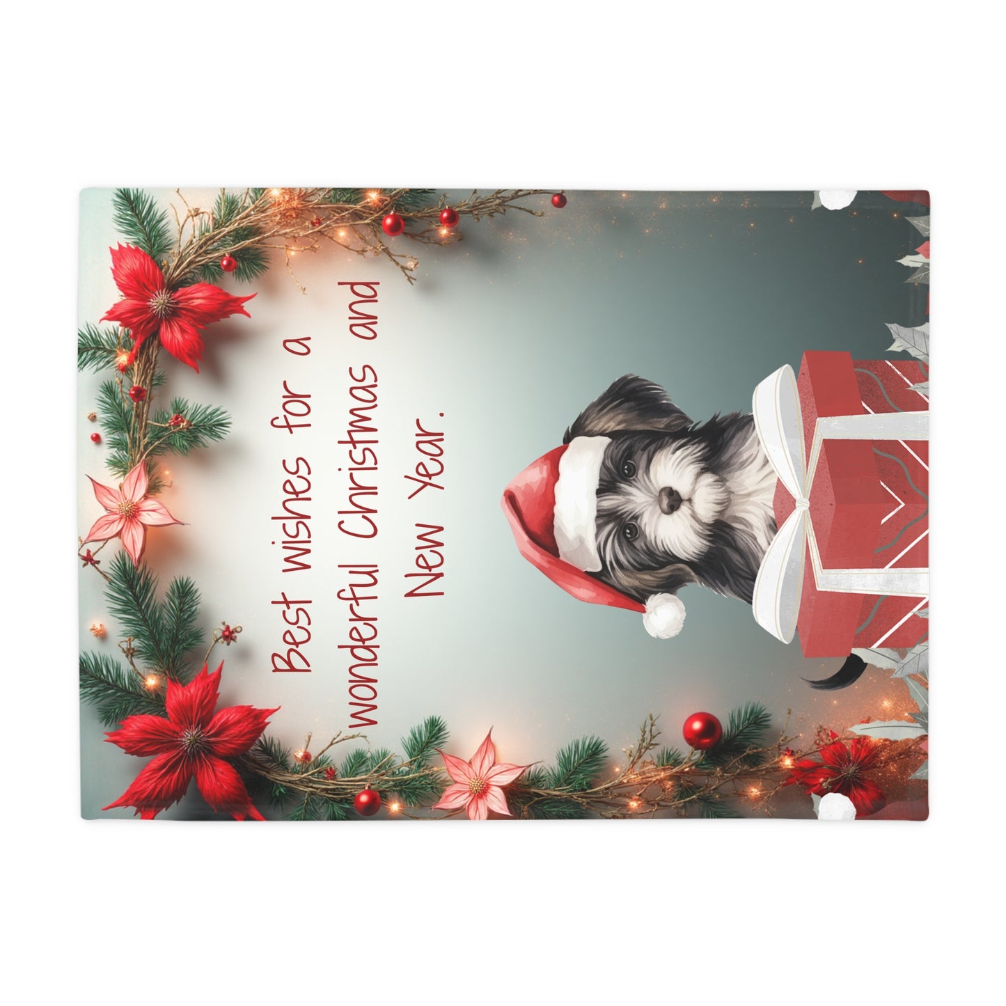 Christmas Puppy Plush Fleece Blanket