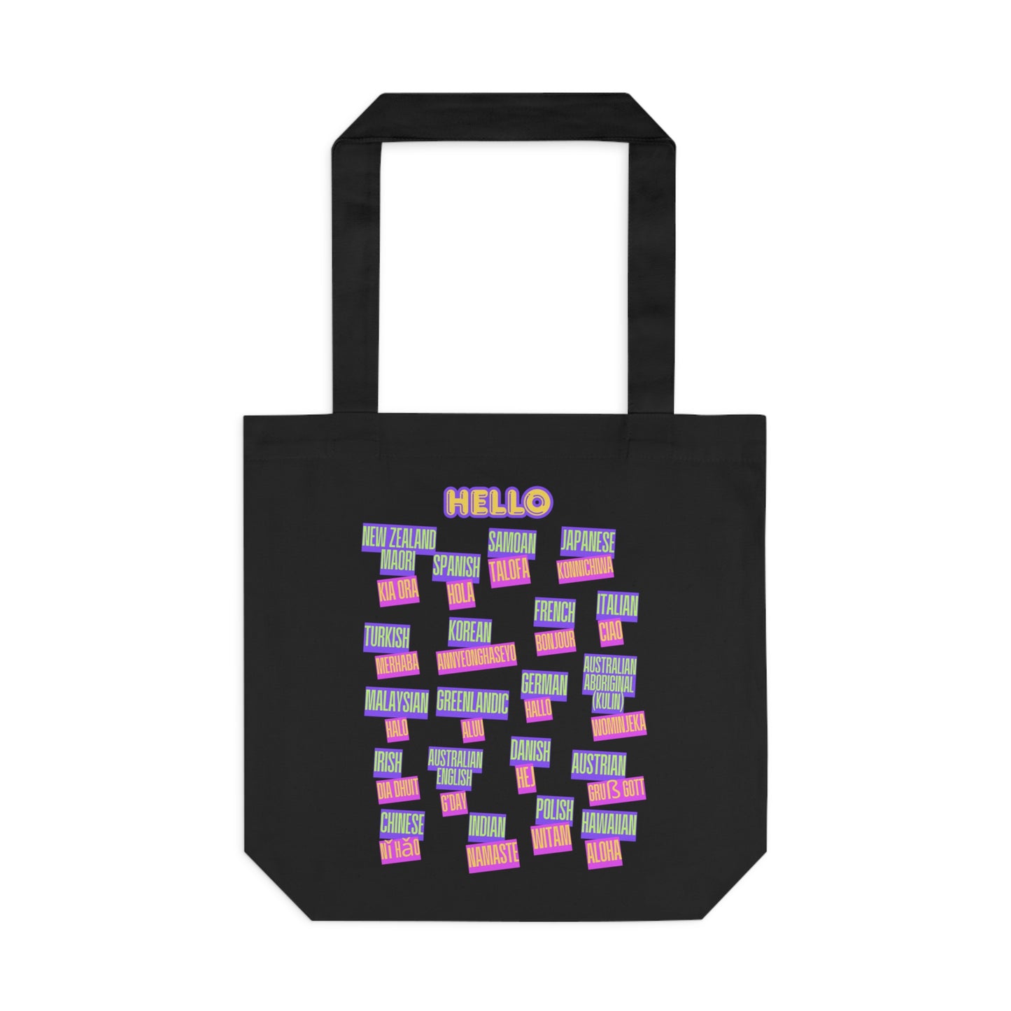 Multilingual Greeting Cotton Tote Bag | Eco-Friendly Shopping Bag, Travel Tote, Gift for Language Lovers, Reusable Grocery Bag, Cute [...]
