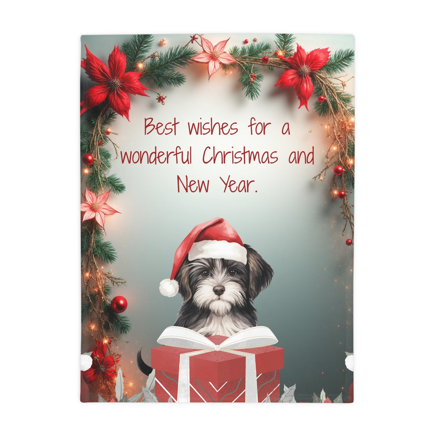 Christmas Puppy Plush Fleece Blanket