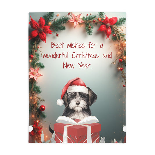 Christmas Puppy Plush Fleece Blanket