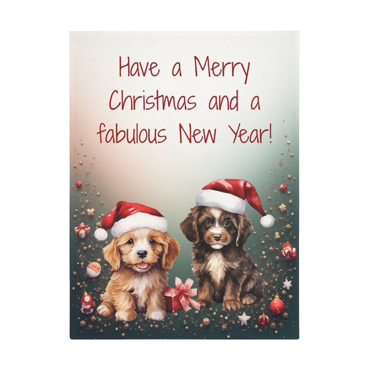 Christmas Puppy Plush Fleece Blanket