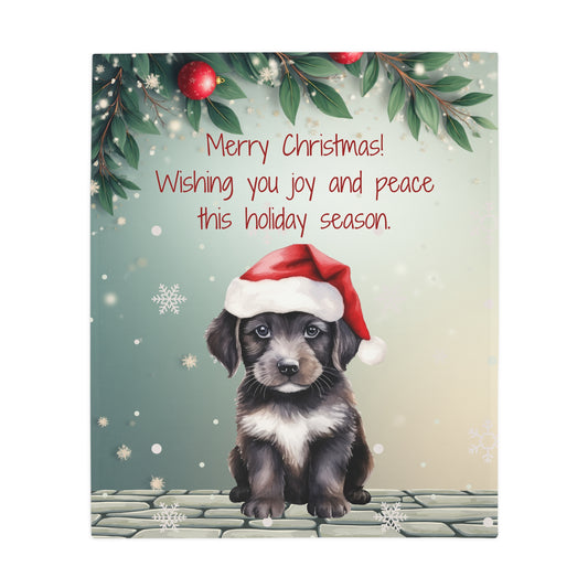 Christmas Puppy Plush Fleece Blanket