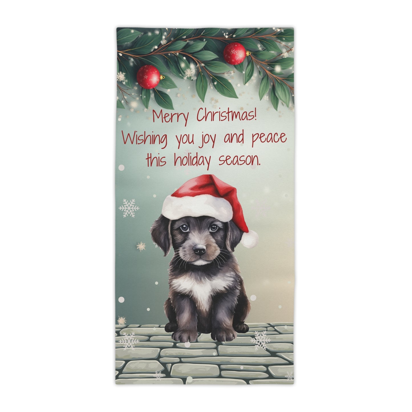 Festive Dog-Themed Beach Towel for Holiday Celebrations