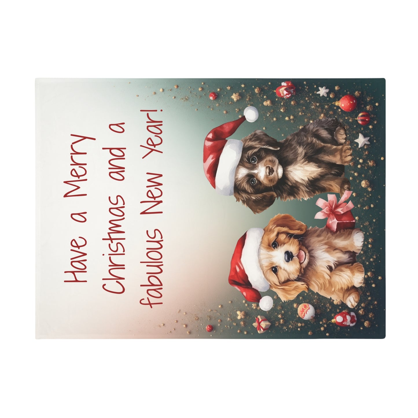 Christmas Puppy Plush Fleece Blanket