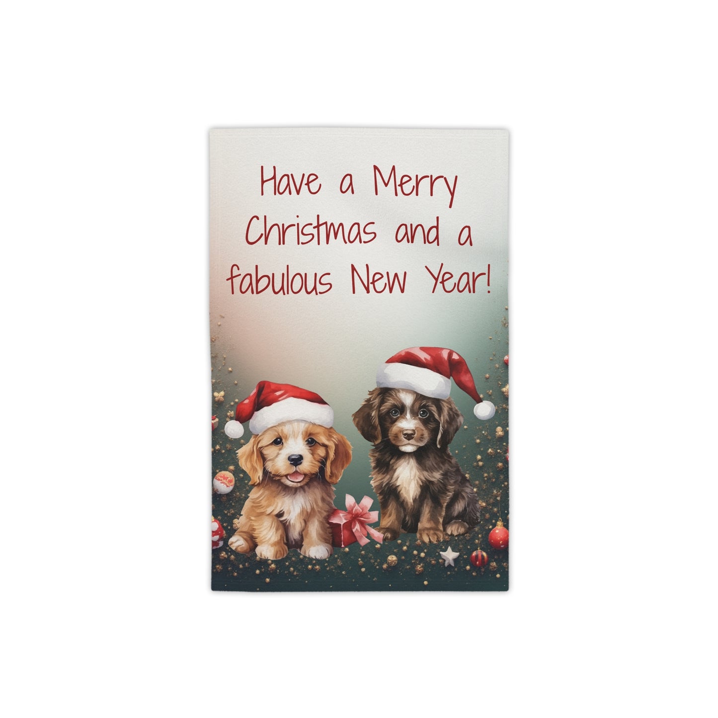 Festive Dog-Themed Beach Towel for Holiday Celebrations