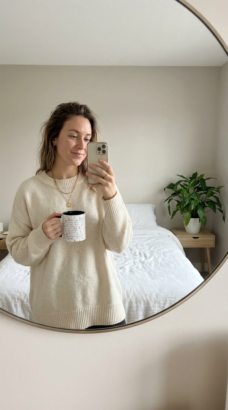 Christmas Trees Pattern Mug — 'Merry Christmas' Accent 11oz